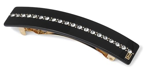 ALEXANDRE DE PARIS アレクサンドルドゥパリ BARRETTE バレッタ スワロフスキー AA8-736-75 髪留め ヘアクリップ, NOIR（ブラック） [並行輸入品] Ju