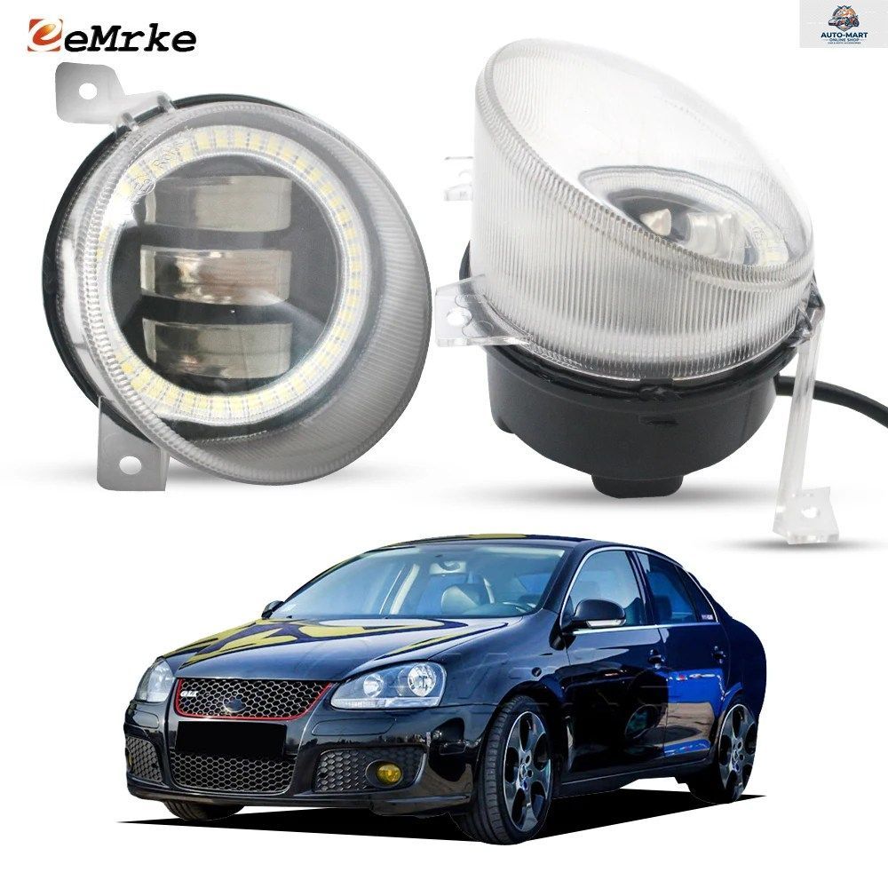 フォルクスワーゲン ジェッタ GTI GLI 1K 2006 - 09 用アップグレード LED フォグランプ エンジェルアイ DRL フォグランプレンズ デイタイ