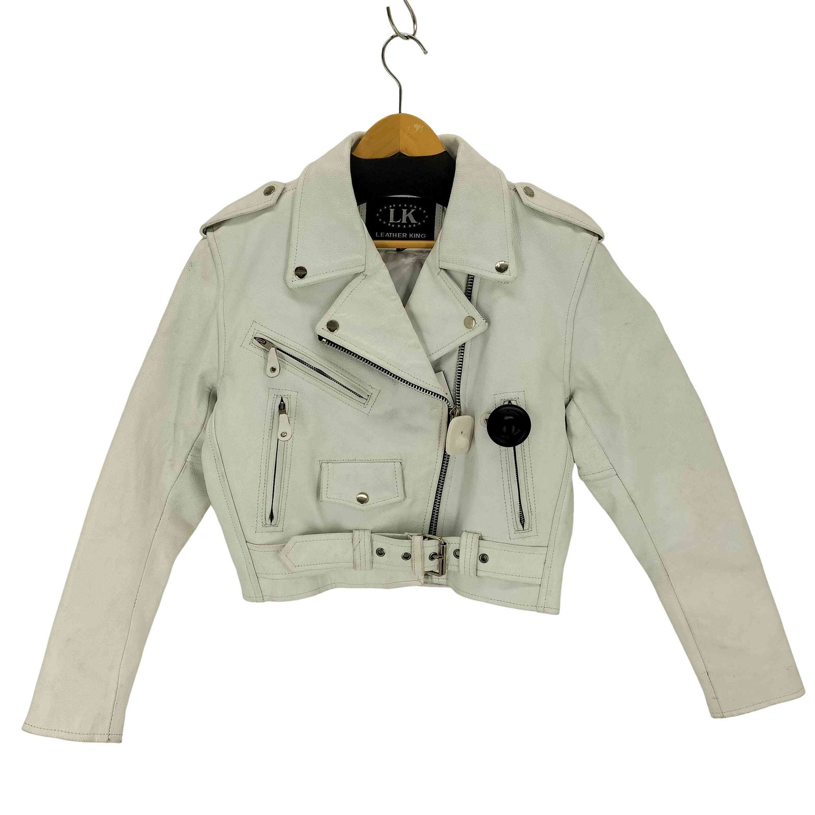ユーズドフルギ USED古着 {{LK LEATHER KING}}REAL LEATHER 本革ダブルライダースジャケット メンズ JPN：L 8,207円