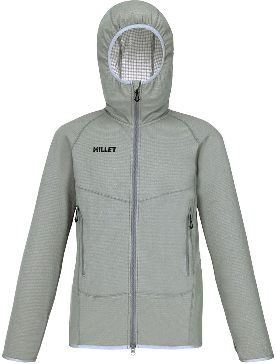 ミレー MILLET アウトドア ドライ グリッド フーディ DRY GRID HOODIE メンズ パーカー フリース アウター 速乾性 断熱効果 フルジップ 通気性 寒さ対策 登山 ハイキング MIV02040 N2987 GRANITE