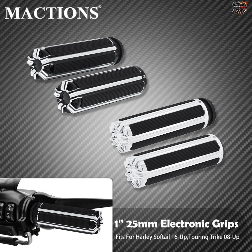 1 電子式ハンドグリップ オートバイ用 25mm スロットルハンドルバー ブラック/クローム ハーレー ソフテイル FXDLS ブレイクアウト ツーリ 6,802円