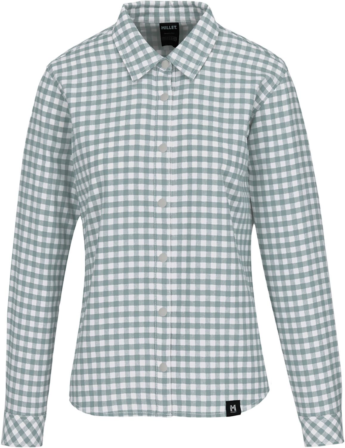 ミレー MILLET アウトドア パラディス ロングスリーブシャツ PARADIS SHIRT LS レディース 長袖 フランネル 軽量 保温性 背面タック トレッキング ハイキング レジャー MIV03294 N0064 AQUATIC