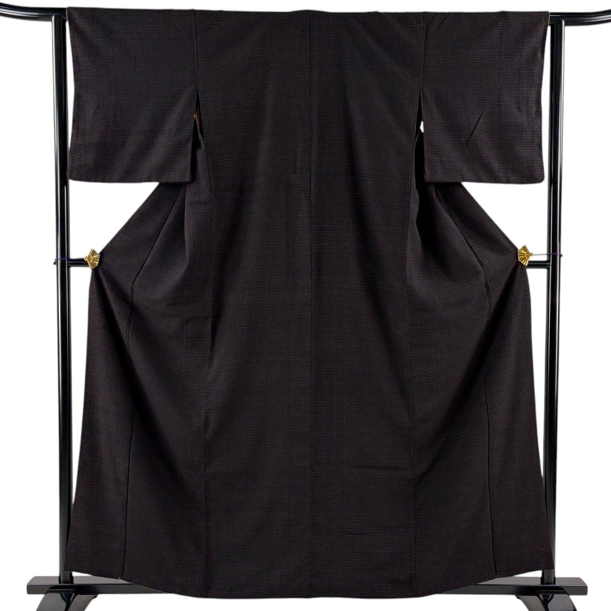 【美品】 紬 身丈158.5cm 裄丈63cm S 袷 絣柄 濃紫 正絹 秀品 【中古】 6,688円