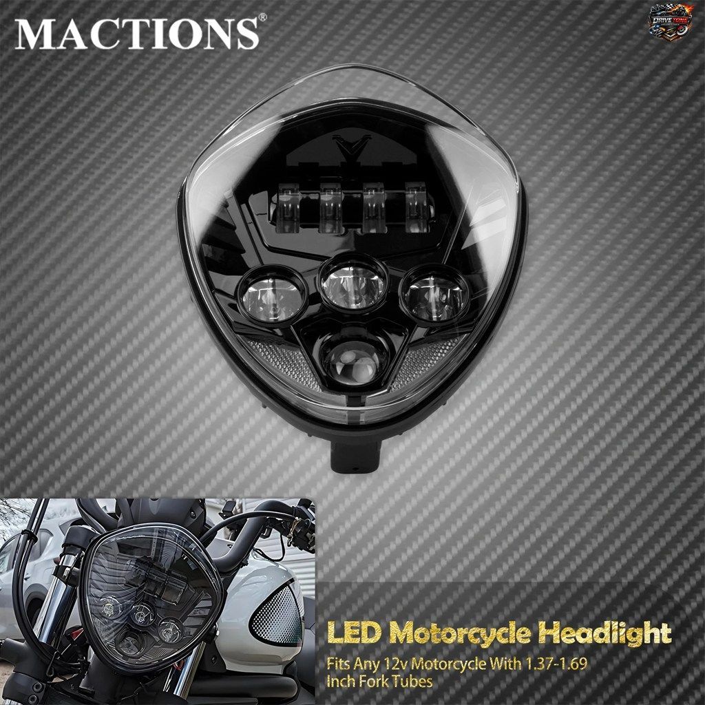 オートバイ用LEDヘッドライト、フロントヘッドランプ、ハイ/ロービームライト、ハーレー、カフェレーサー、チョッパー、ヤマハ、ホンダ用ユ
