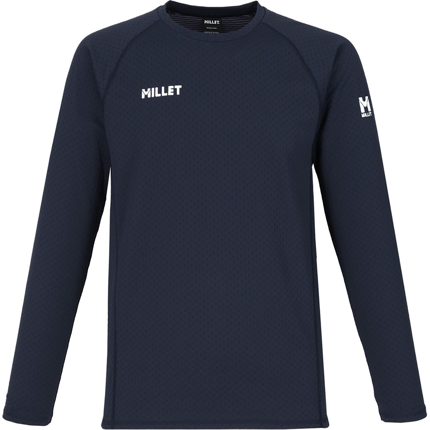 ミレー MILLET アウトドア ハイドロドライ クルー HYDRODRY CREW メンズ トップス ラグラン袖 防寒 保温 吸水速乾性 デオドラントテープ 登山 トレッキング ハイキング レジャー MIV03278 N6548 SHADOWBLUE