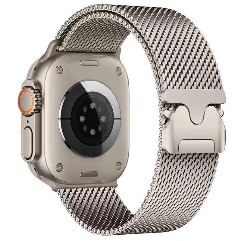 コンパチブル チタニウムミラネーゼループ for apple watch バンド チタニウム製 アップルウォッチ バンド 無段階調節 apple watch Ultra3/Ultra2/Ultra/10/9/8/7/6/5/4/3/2/1 38mm 40 Ju 8,518円