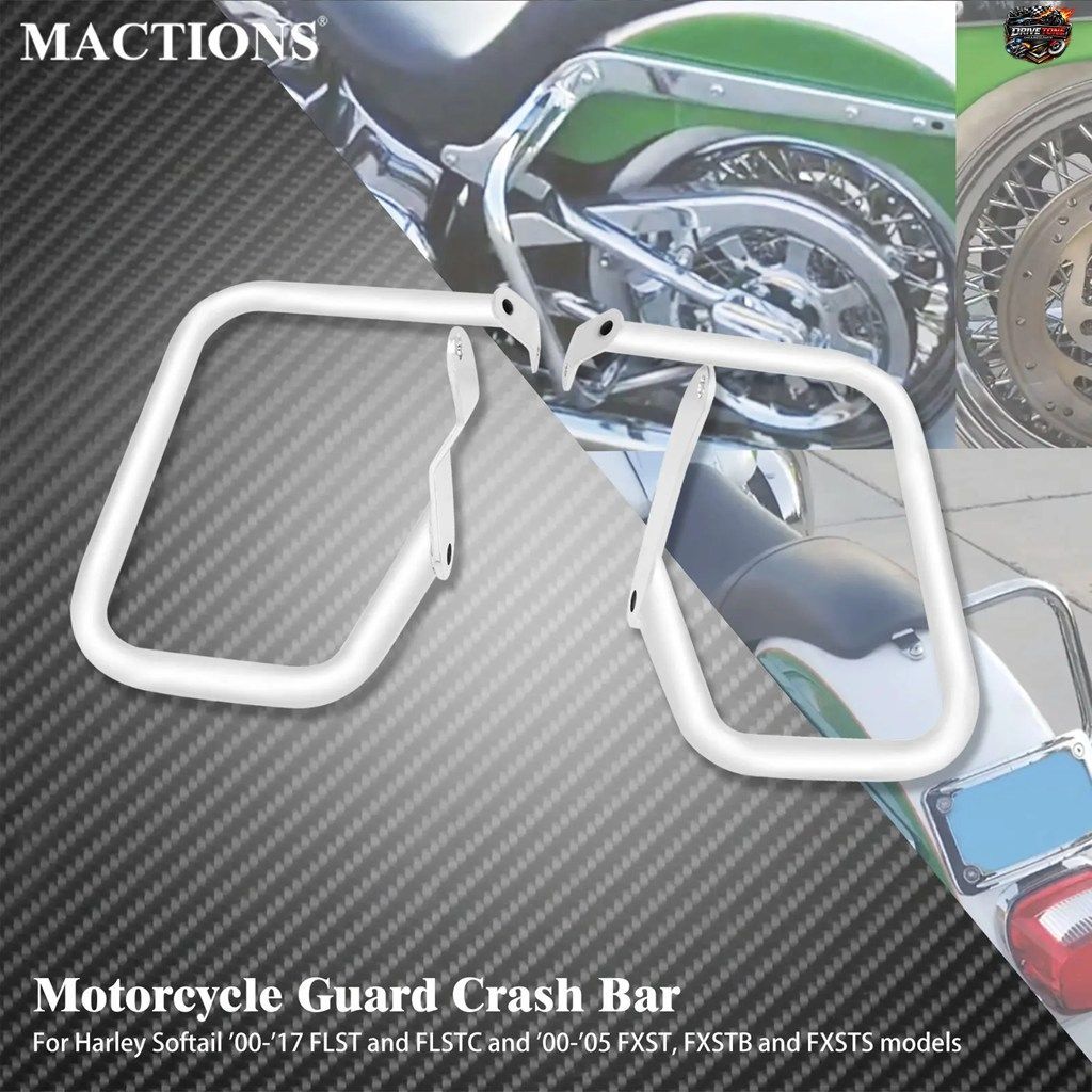 ハーレー ソフテイル ヘリテージ スプリンガー FLST FLSTC 00-17 FXST 用 モーターサイクル リアガード クラッシュバー サドルバッグ レー