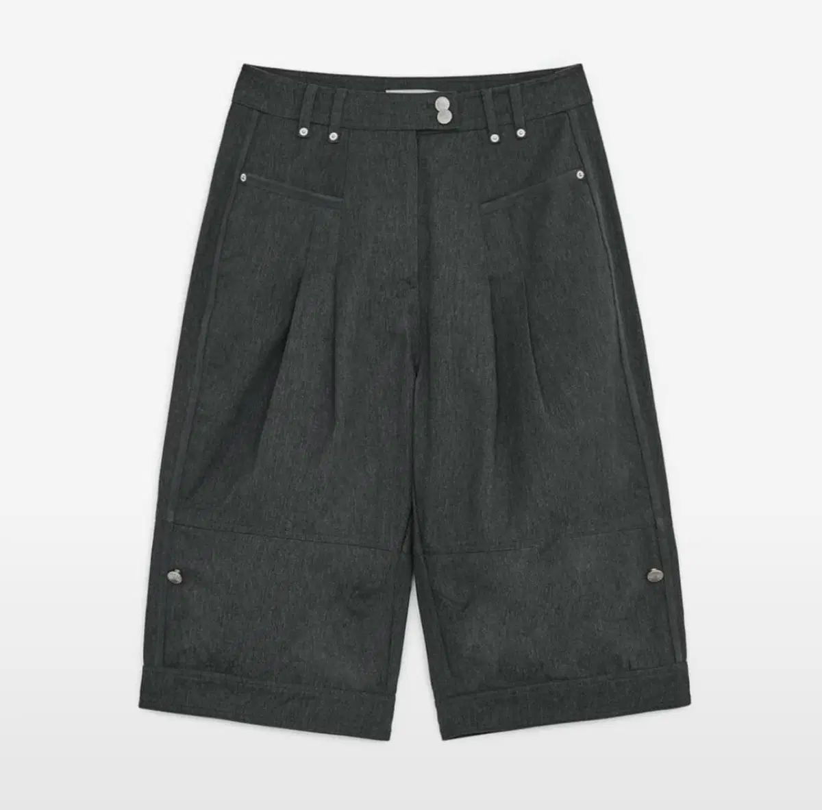 ハグユアースキン バルーン ピンタック カプリ パンツ (チャコール) 9,785円
