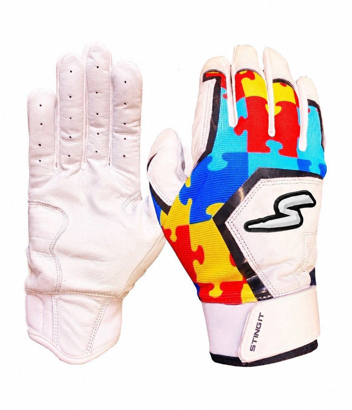 STINGER/スティンガー　 Sting Squad Batting Gloves Autism - Awareness　 バッティンググローブ 野球 革手袋 打撃用 両手用　ショートカフ