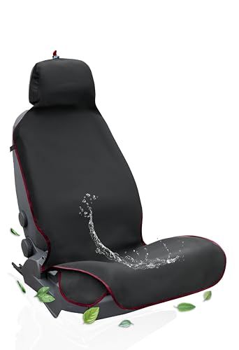 AUTHENTICS Chill-Light 軽量 薄型 軽/普通車 台湾製 シートカバー 防水 抗菌 消臭 蒸れない 夏快適 簡単 脱着 汎用 洗える 頻繁脱着向け アウトドア ドライブ用 (ワインレッド 2枚セット)送料無料 e498c425