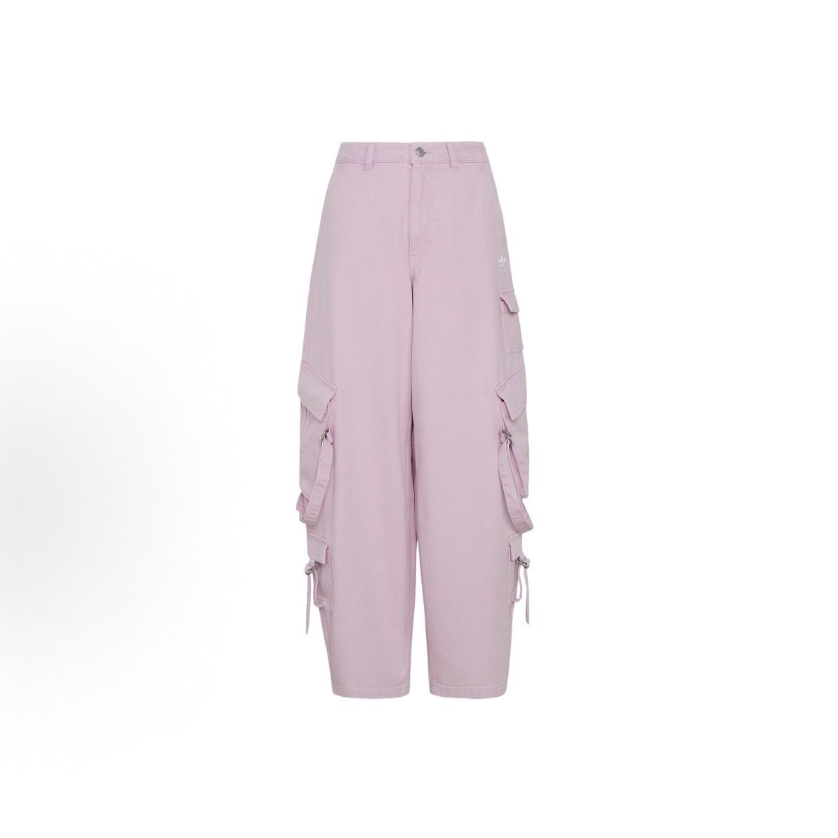 日本未発売 adidas Originals MULTI‑PKT TROUSERS W ピンク ワイドカーゴパンツ レディース 多ポケットデザイン KU9536