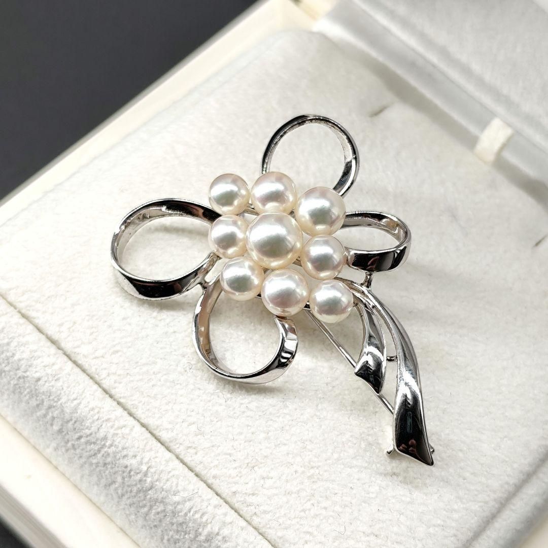 MIKIMOTO パールブローチ 28194✨ミキモト アコヤ ベビーパール 9粒SV925 ブローチ フラワー