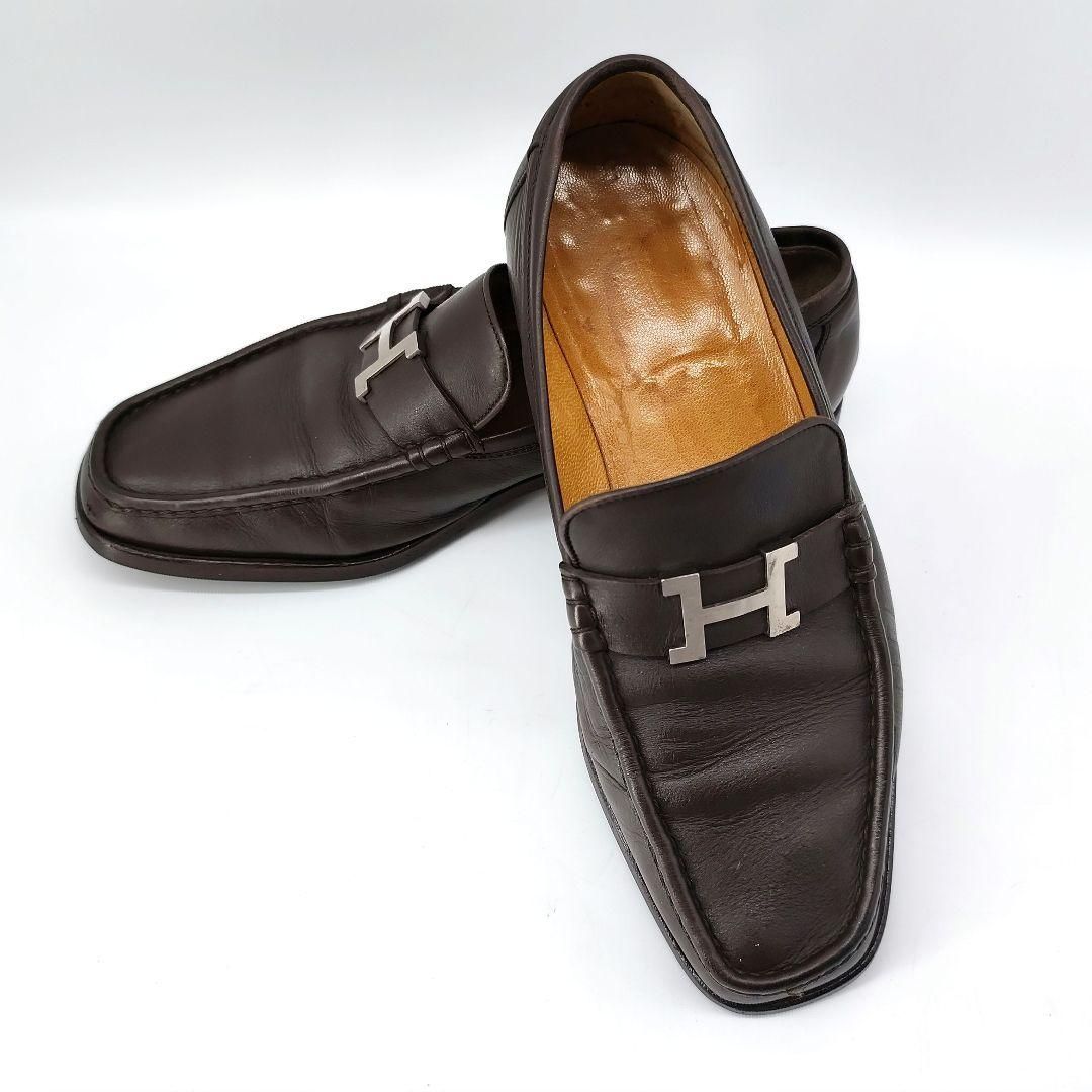 28041✨エルメス コンスタンス モカシン パリ ローファー Hロゴ 金具