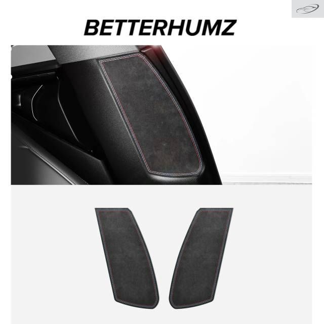BMW X3 G45 G48 2025用 - カンターラ製センターBピラーパネルトリムステッカー装飾カーインテリアチューニングアクセサリー