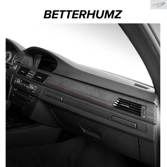 製 BMW 3シリーズ E90 2005-2012用 車内アクセサリー ダッシュボードパネルトリムステッカーストリップコンソール カンターラ製