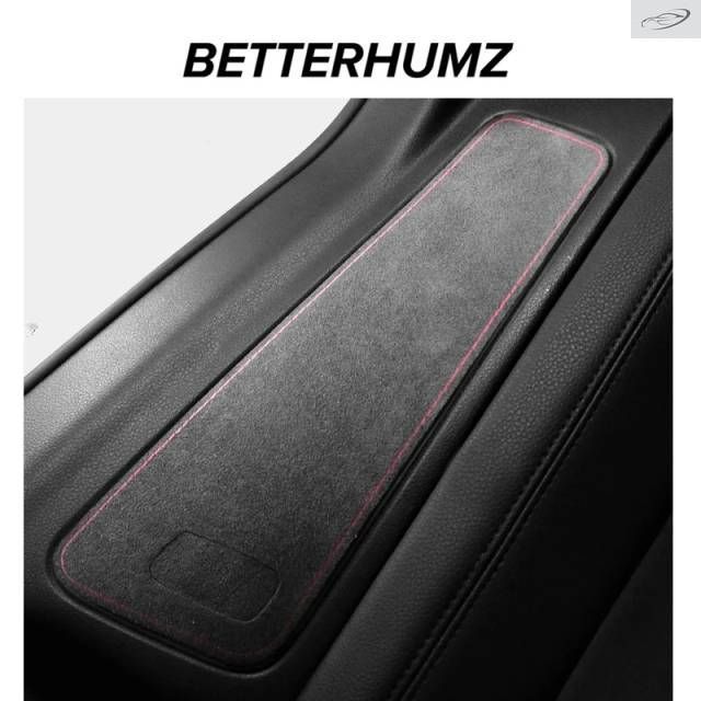 製 ポルシェ マカン 2014-2024用 リアシートサイドパネルトリムステッカー カンターラ製 チューニングデコレーション 車内アクセサリー