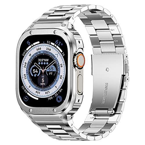 SUPLINK for Apple Watch Ultra 3/2/1 & SE 3/2/1 & Series 11 10 9 8 7 6 5 4 3 49mm 46mm 45mm 44mm 42mm 41mm 40mm 38mm, 保護ケース付き ステ Ju