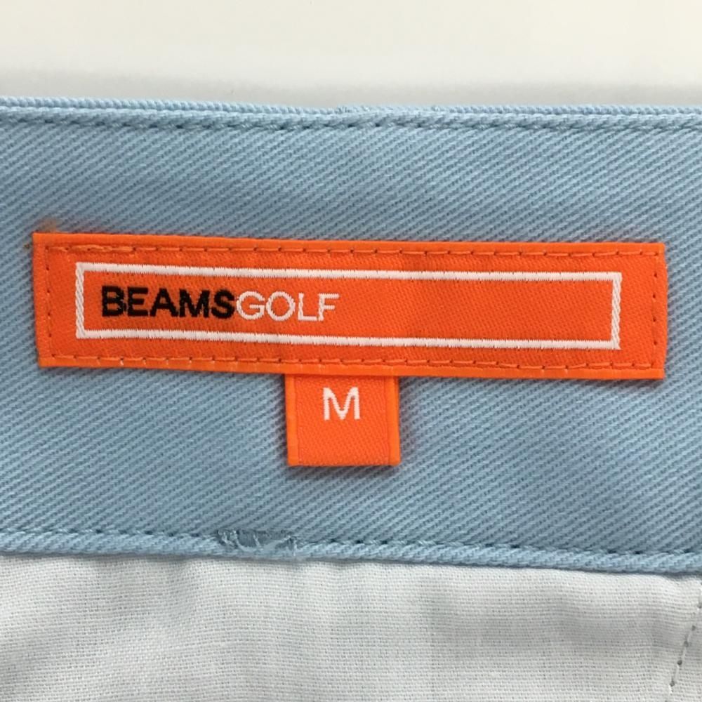 【BEAMS GOLF】新品未使用タグ付！ゴルフパンツ！定価約20000円！！ 新品】ビームスゴルフ パンツ ライトブルー×白 ロゴ刺しゅう