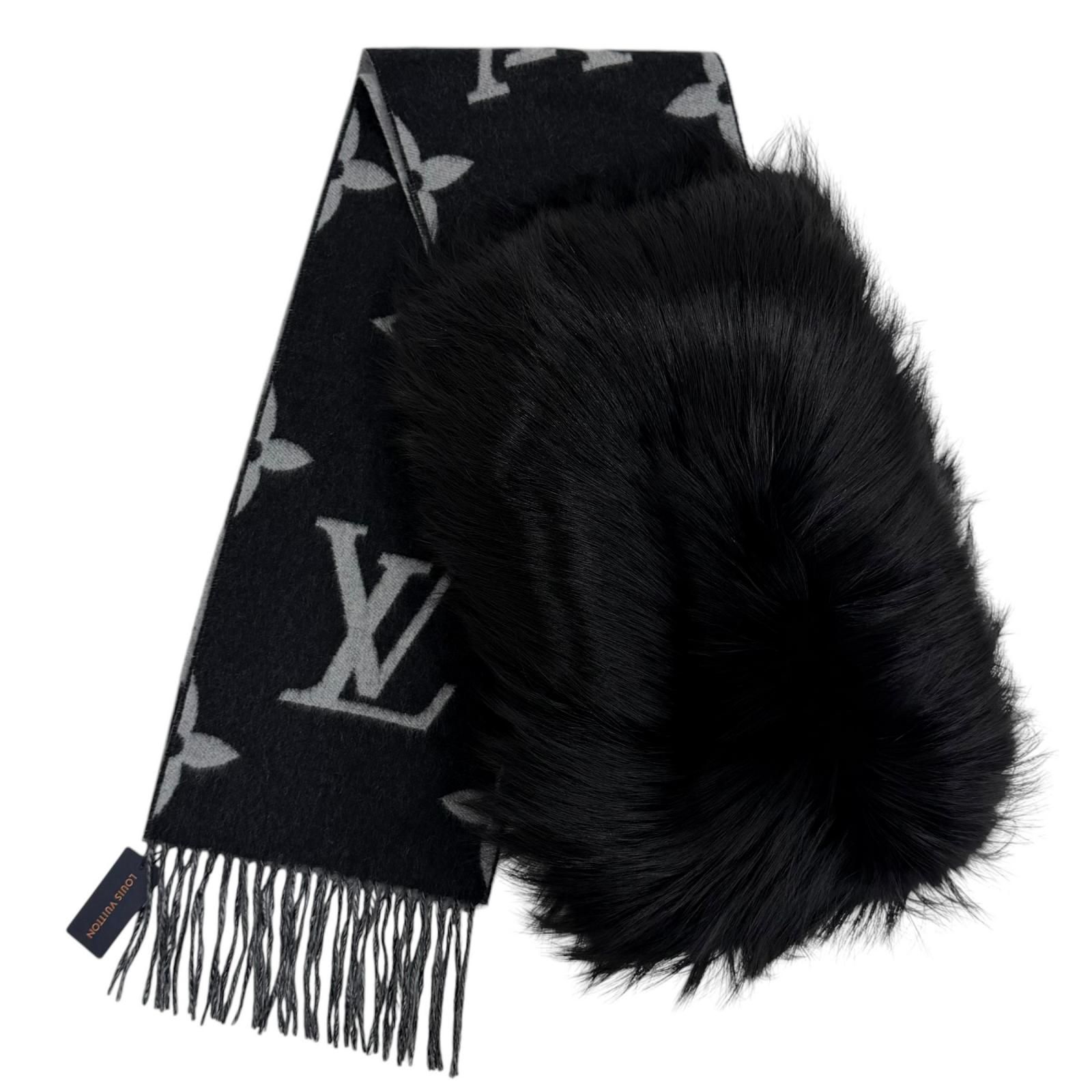 極美品☆LOUIS VUITTON ルイヴィトン 2017年製 M70721 エシャルプ レイキャビック ファー カシミヤ100％ フォックスファー マフラー 正規