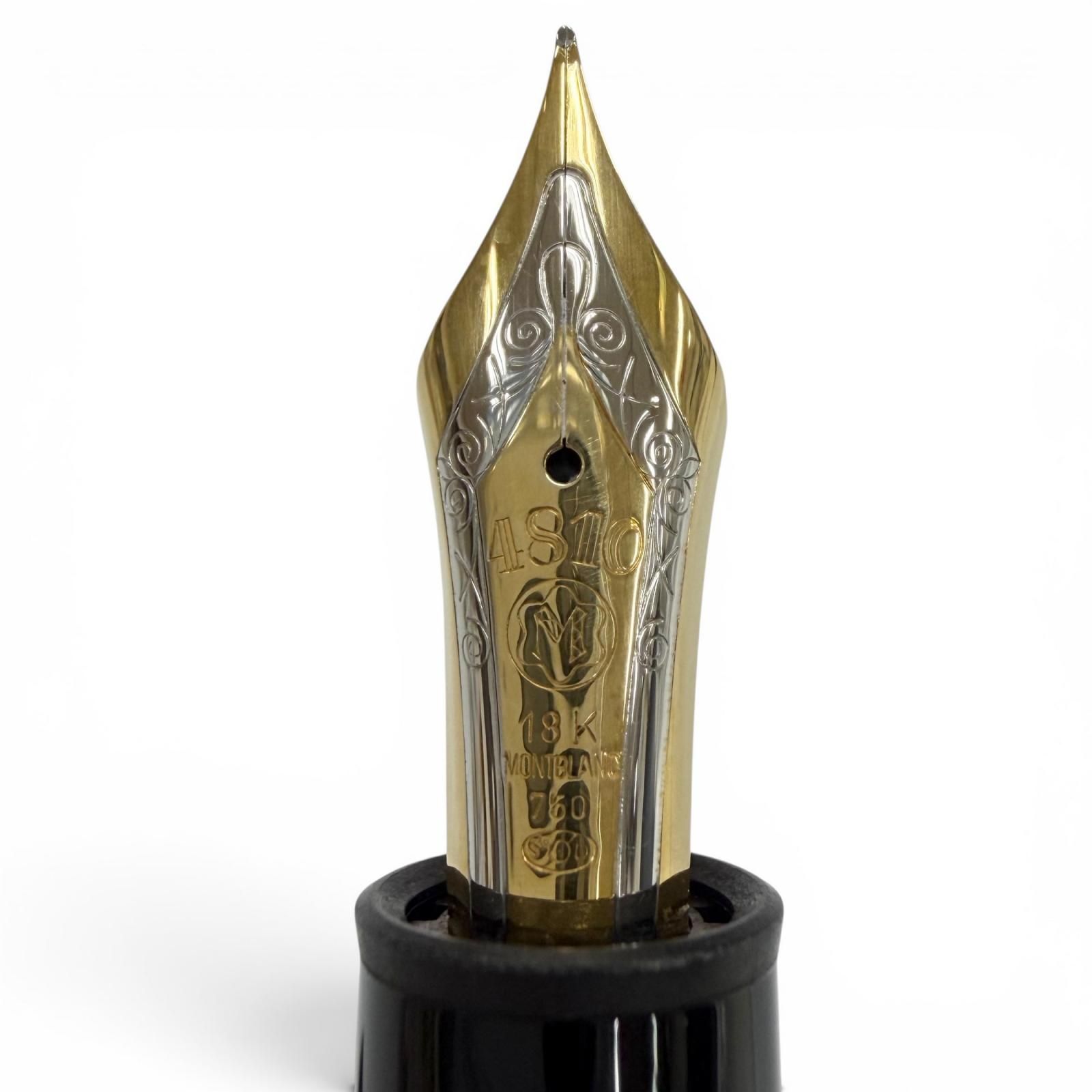 良品▼MONTBLANC モンブラン マイスターシュテュック 149 ペン先18K Fニブ ホワイトスター 万年筆 ブラック ゴールド ドイツ製 メンズ