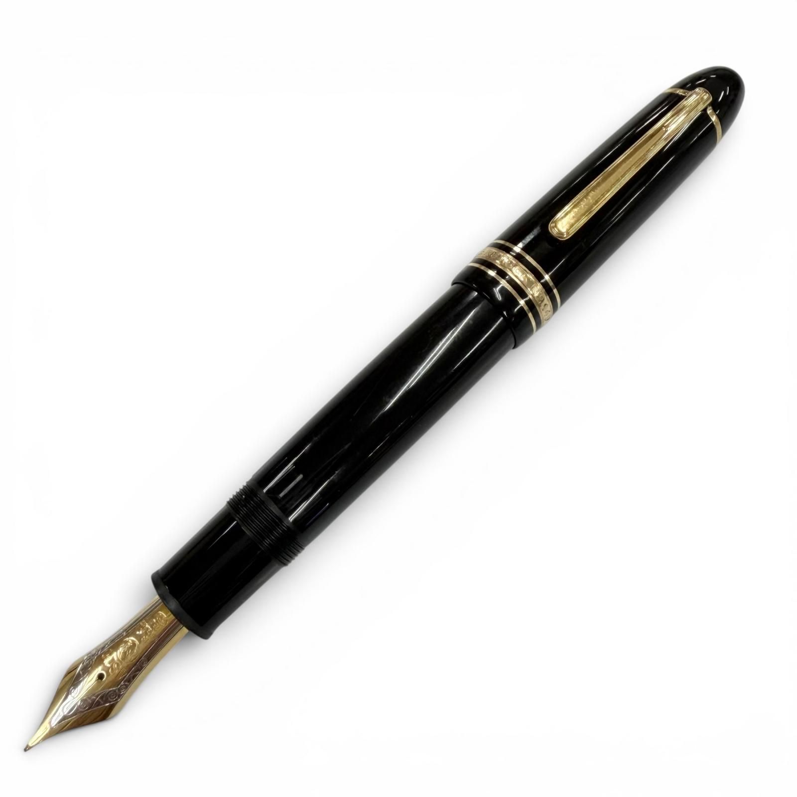 良品▼MONTBLANC モンブラン マイスターシュテュック 149 ペン先18K Fニブ ホワイトスター 万年筆 ブラック ゴールド ドイツ製 メンズ