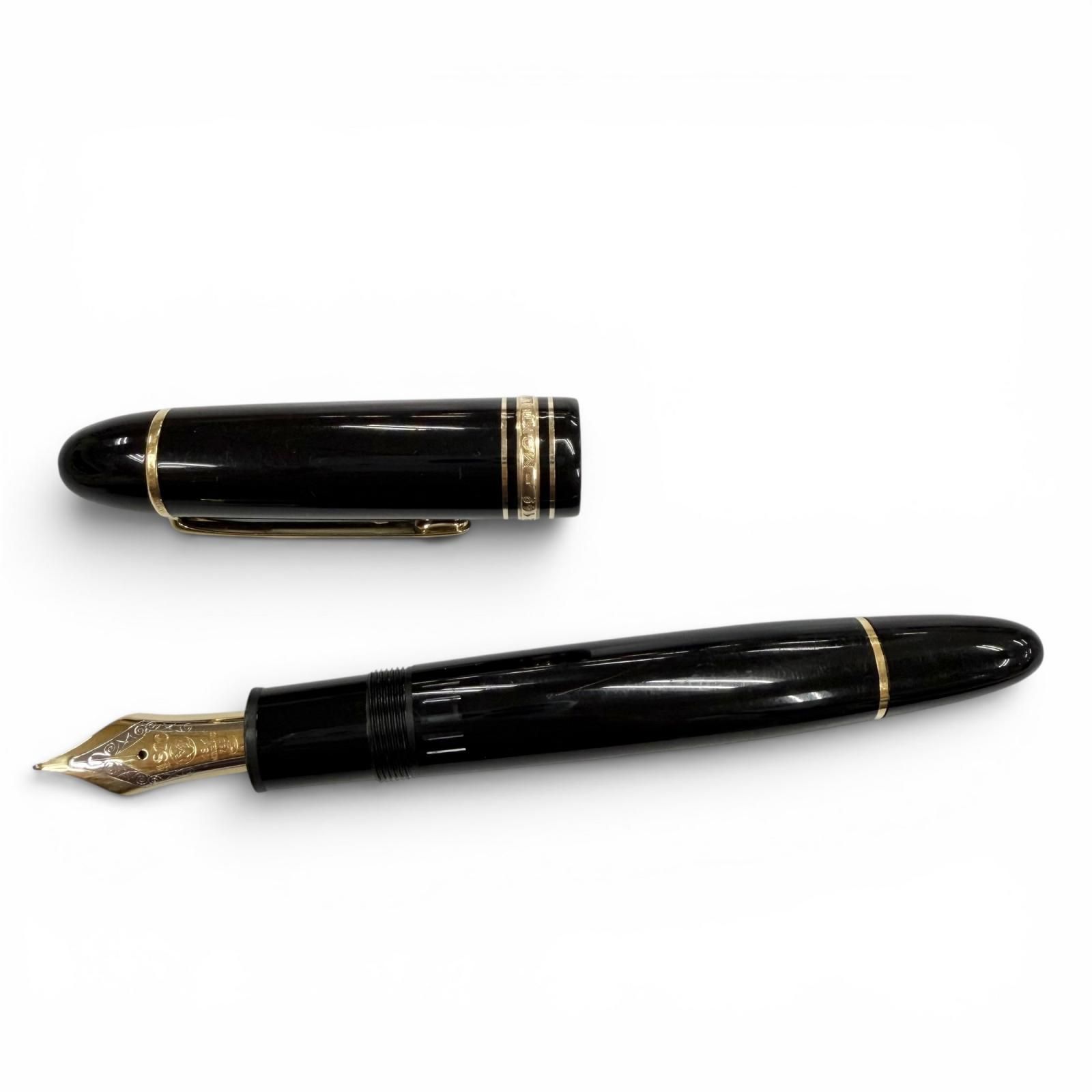 良品▼MONTBLANC モンブラン マイスターシュテュック 149 ペン先18K Fニブ ホワイトスター 万年筆 ブラック ゴールド ドイツ製 メンズ