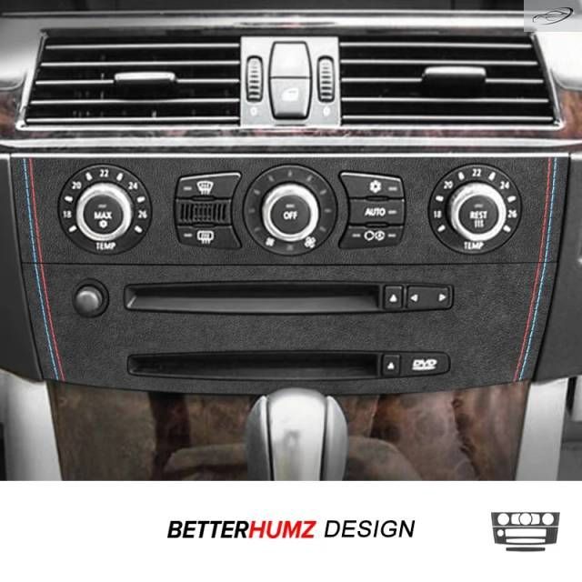 BMW E60 シリーズ5 2004-2009用 カンターラ/カーボンレザー製 センターコンソール CDパネルトリムステッカー 車内アクセサリー