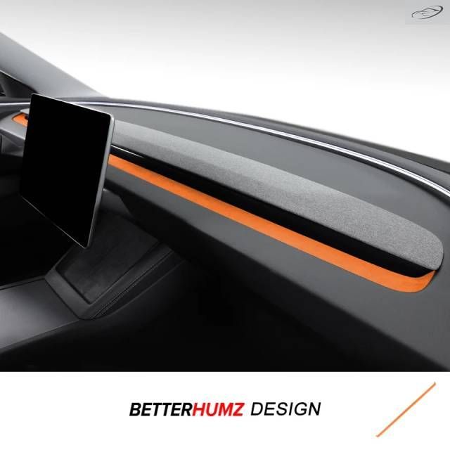 テスラ モデルY ジュニパー 2025モデル3 ハイランド 2024用 カンターラ製 車内ダッシュボード エアベント アウトレット トリムストリップ ステッカー