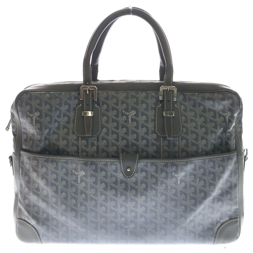 GOYARD (ゴヤール) アンバサードMM ハンドバッグ ビジネスバッグ グレー レザー シルバー金具 63,707円