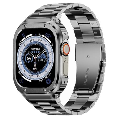SUPLINK for Apple Watch Ultra 3/2/1 & SE 3/2/1 & Series 11 10 9 8 7 6 5 4 3 49mm 46mm 45mm 44mm 42mm 41mm 40mm 38mm, 保護ケース付き ステ Ju