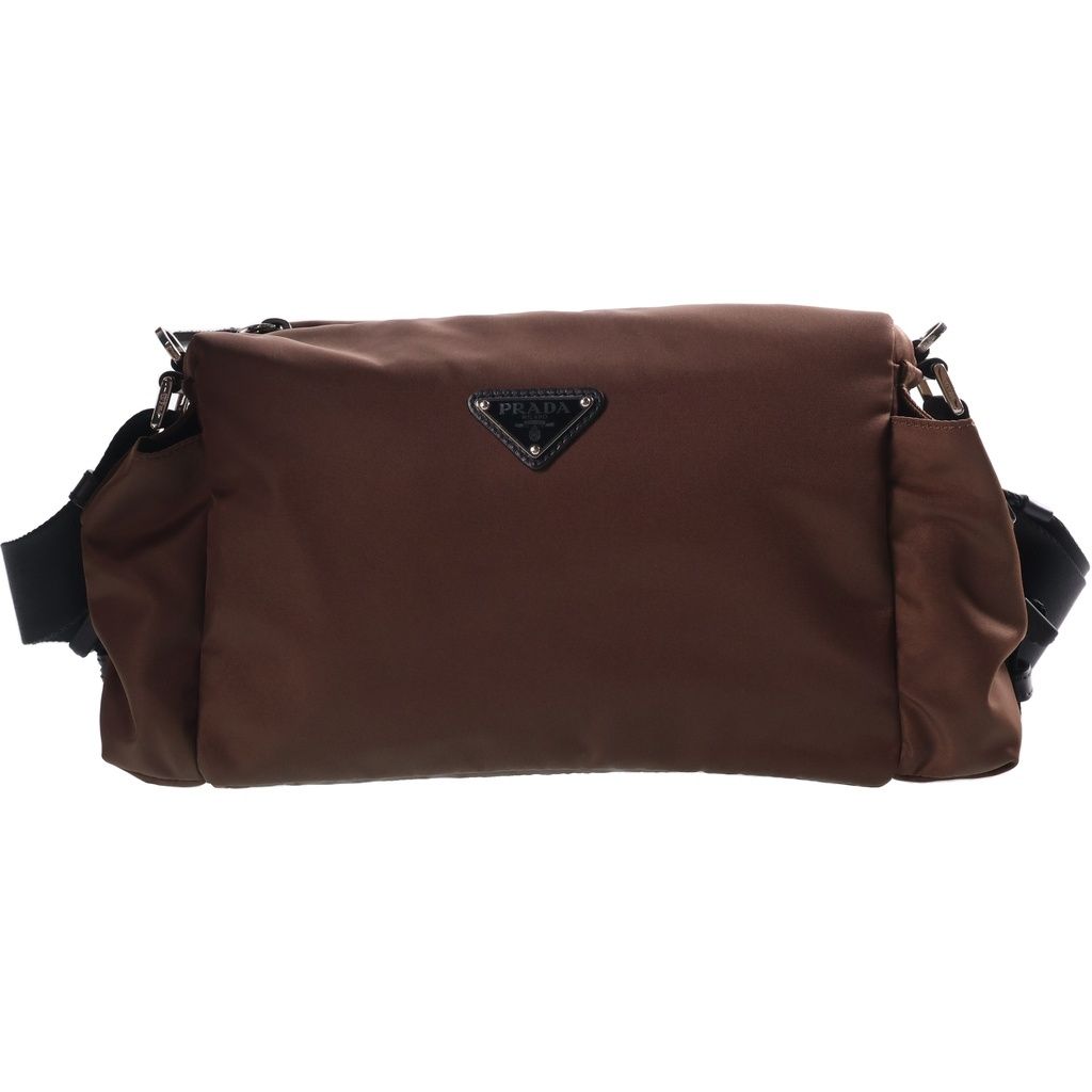PRADA (プラダ) エクスプローラ Re-Nylon ワンショルダーバッグ ブラウン ナイロン×レザー 2VH206 シルバー金具