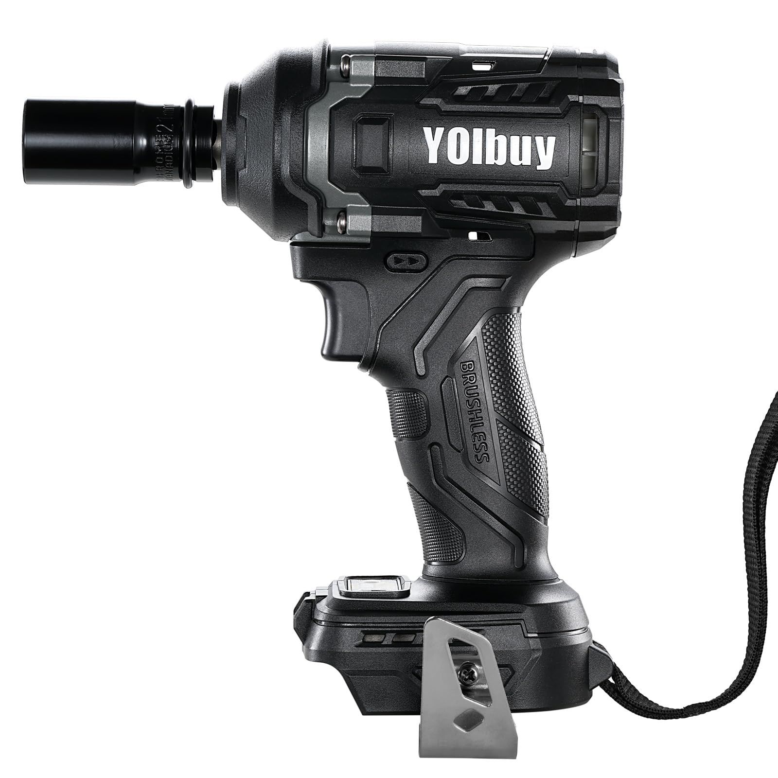 ☆新品☆YOIbuy PRO インパクトレンチ 充電式 ブラシレスモータ搭載 Max締付けトルク500Nm 正逆転のオートストップモード搭載 1/2インチ角ドライブ 4段速度調整 LEDライトモードあり マキタ 18V 互換 【本体のみ】 バ c01c1f48