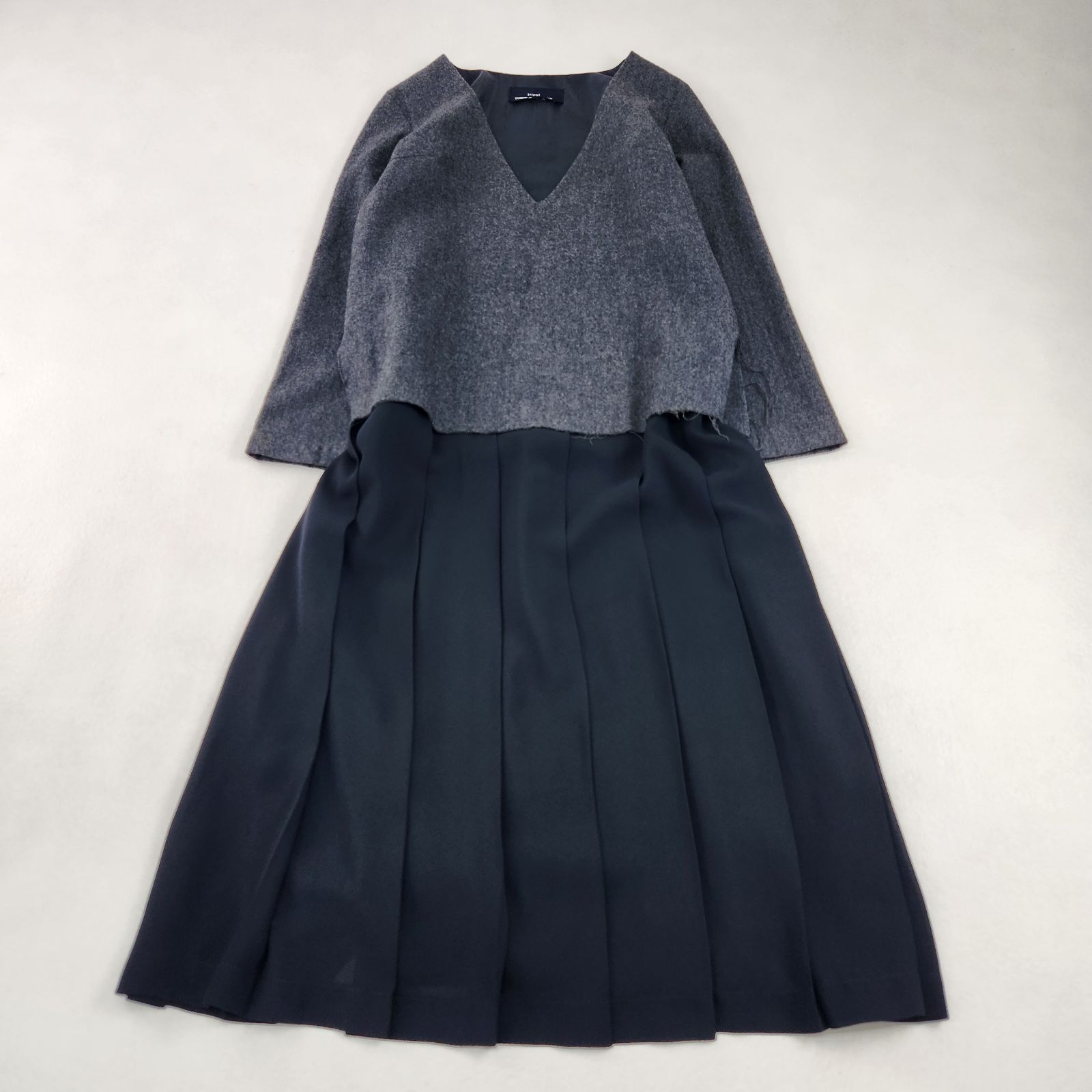 COMME des GARCONS ワンピース tricot COMME des GARCONS マキシ丈 ドッキング AD1998 vintage ウール