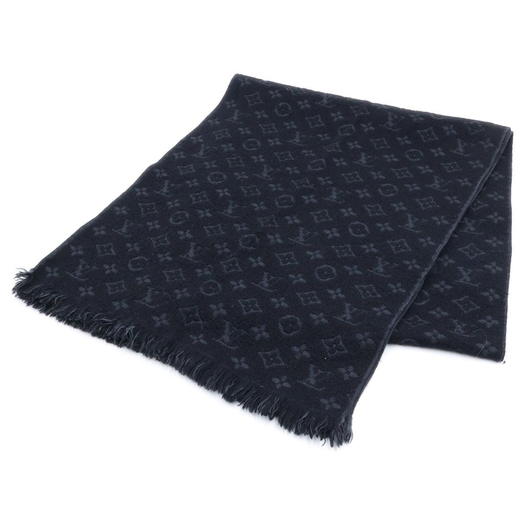 LOUIS VUITTON (ルイヴィトン) エシャルプ モノグラム クラシック ウール マフラー ストール ブラック M70520