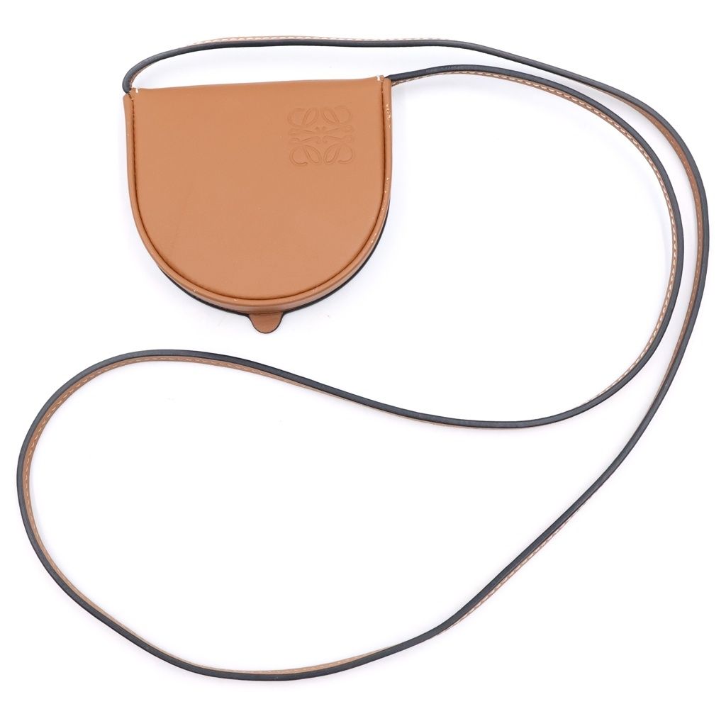 LOEWE (ロエベ) アナグラム レザー ヒールポーチ コインケース ミニ ブラウン
