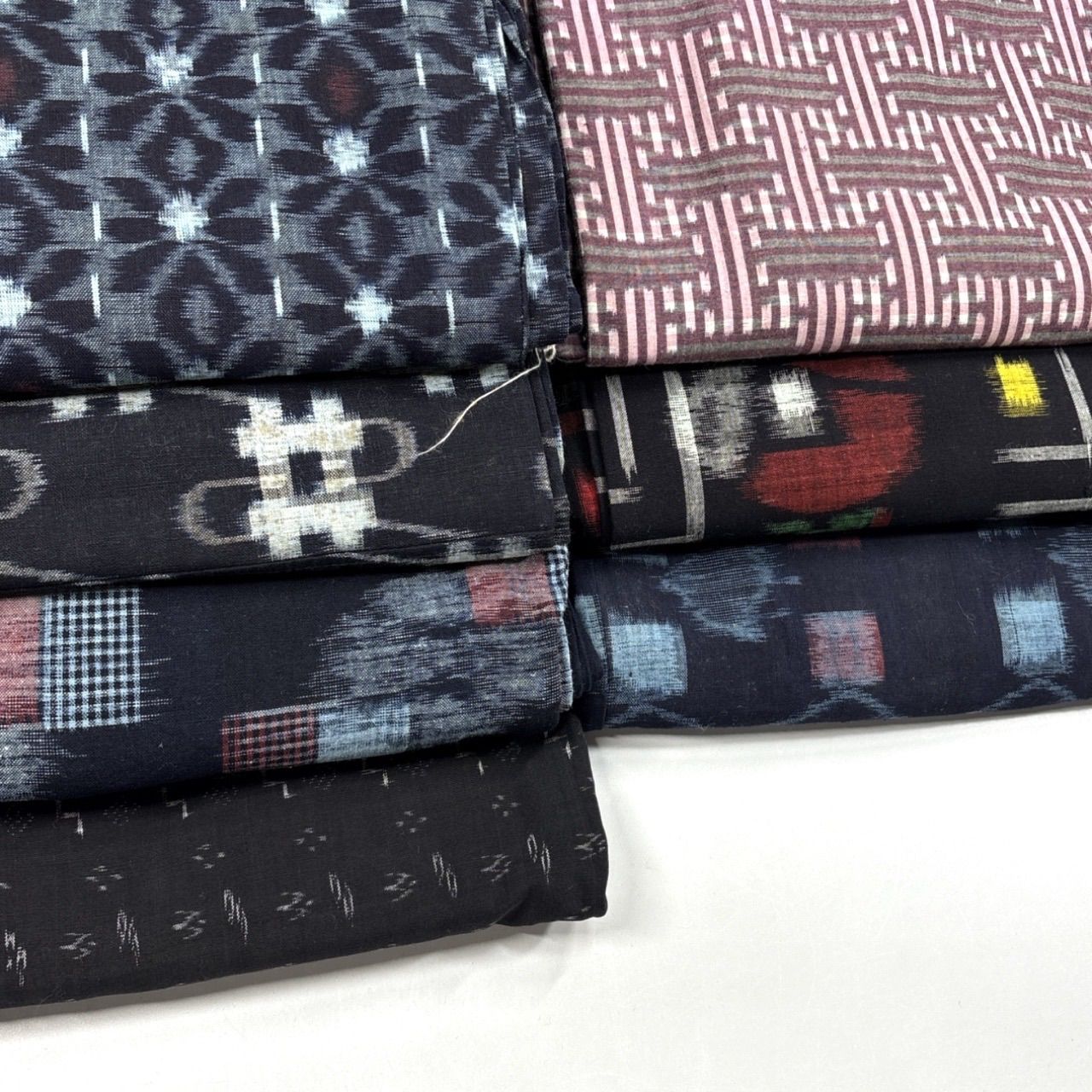 綿絣 着物など 7枚セット 綿 着物まとめ売り【9044】同梱購入歓迎