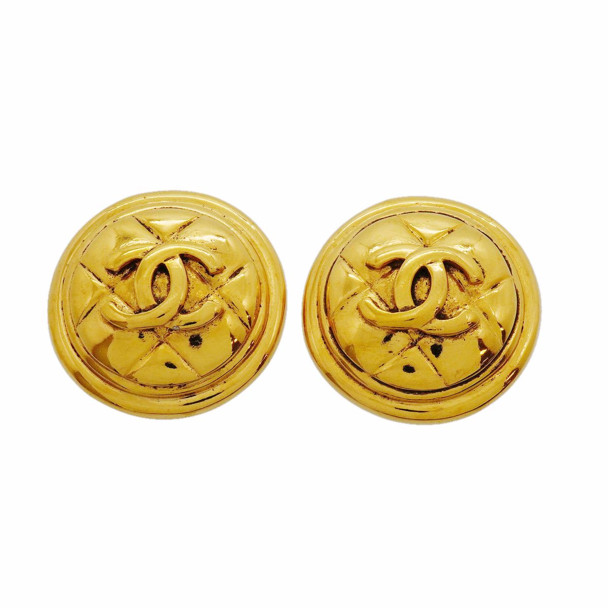 【6jhb0655】シャネル イヤリング ヴィンテージ ココマーク マトラッセ 丸型 サークル GPメッキ ゴールド【中古】レディース 33,254円