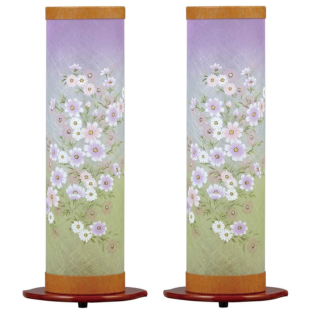 仏壇屋 滝田商店 盆提灯 盆ちょうちん 回転行灯 夢想花2号 6529-2 一対セット(2個)◆高さ47cm×巾20cm◆ 置き提灯 証明書付★m 9917e816