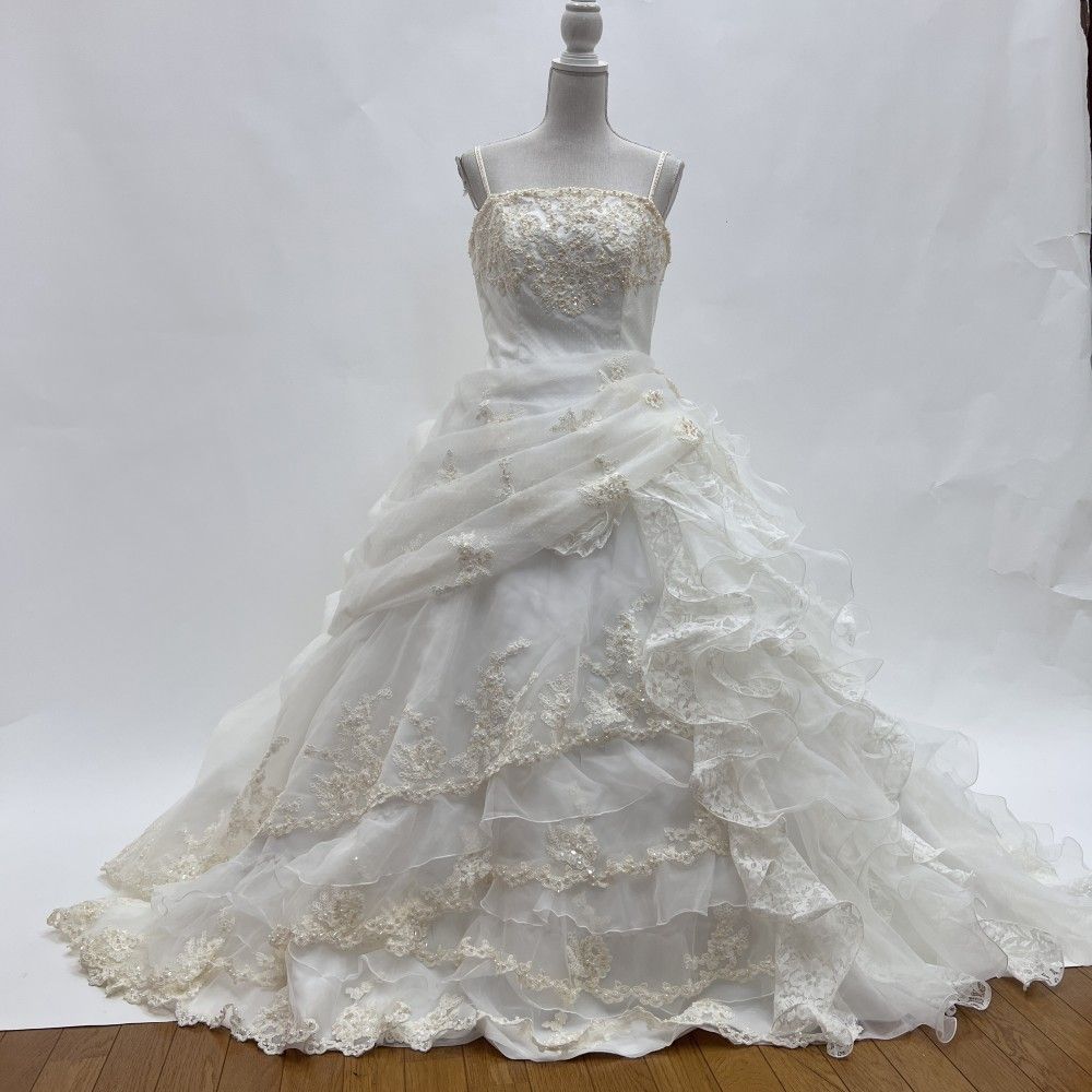 中古 ウェディングドレス プリンセス ホワイト 7号 W-372