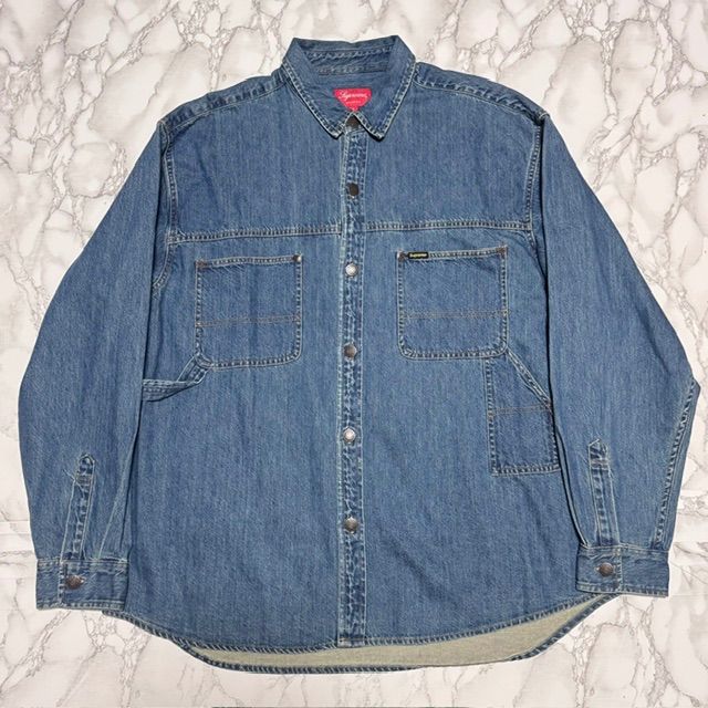 美品【SUPREME シュプリーム 【商品名】Supreme Denim Painter Shirt /ペインター デニム カバーオール/ロゴ シャツ ジャケット 19,425円