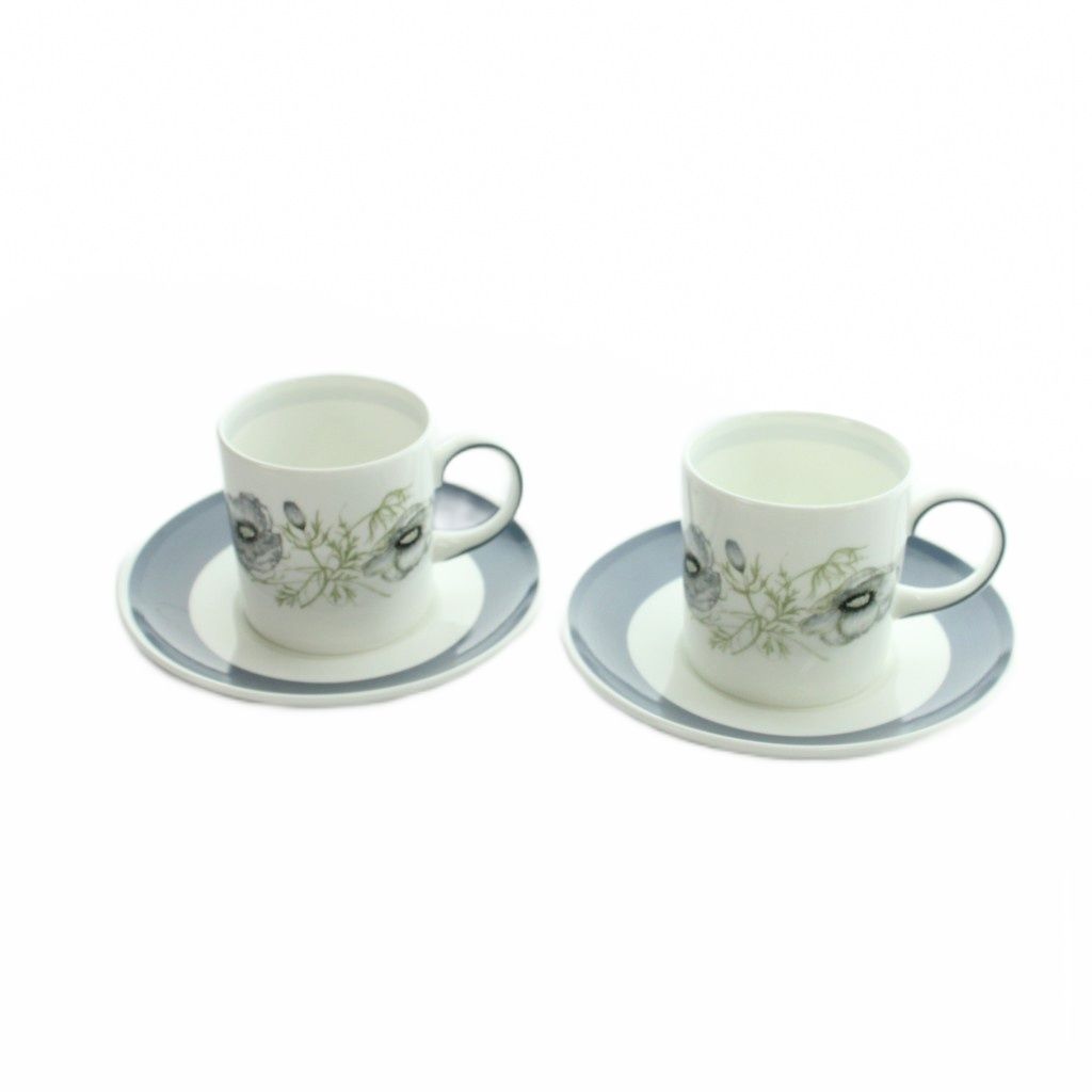 ウェッジウッド WEDGWOOD グレンミスト カップ&ソーサー 2客 セット 食器 花柄 白 ホワイト ■GY18 /MQ