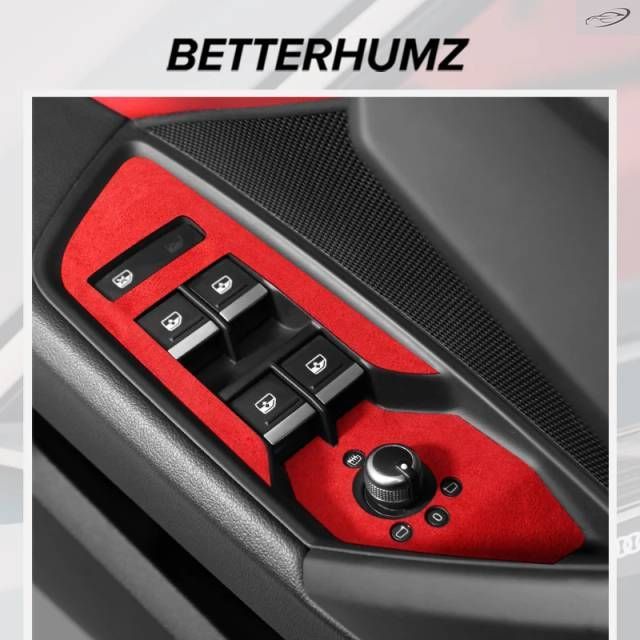 アウディ A3 8Y S3 2021-2025用 カンターラ製 オートウィンドウスイッチリフターパネルトリムステッカー チューニングデコレーション 車内アクセサリー 7,262円