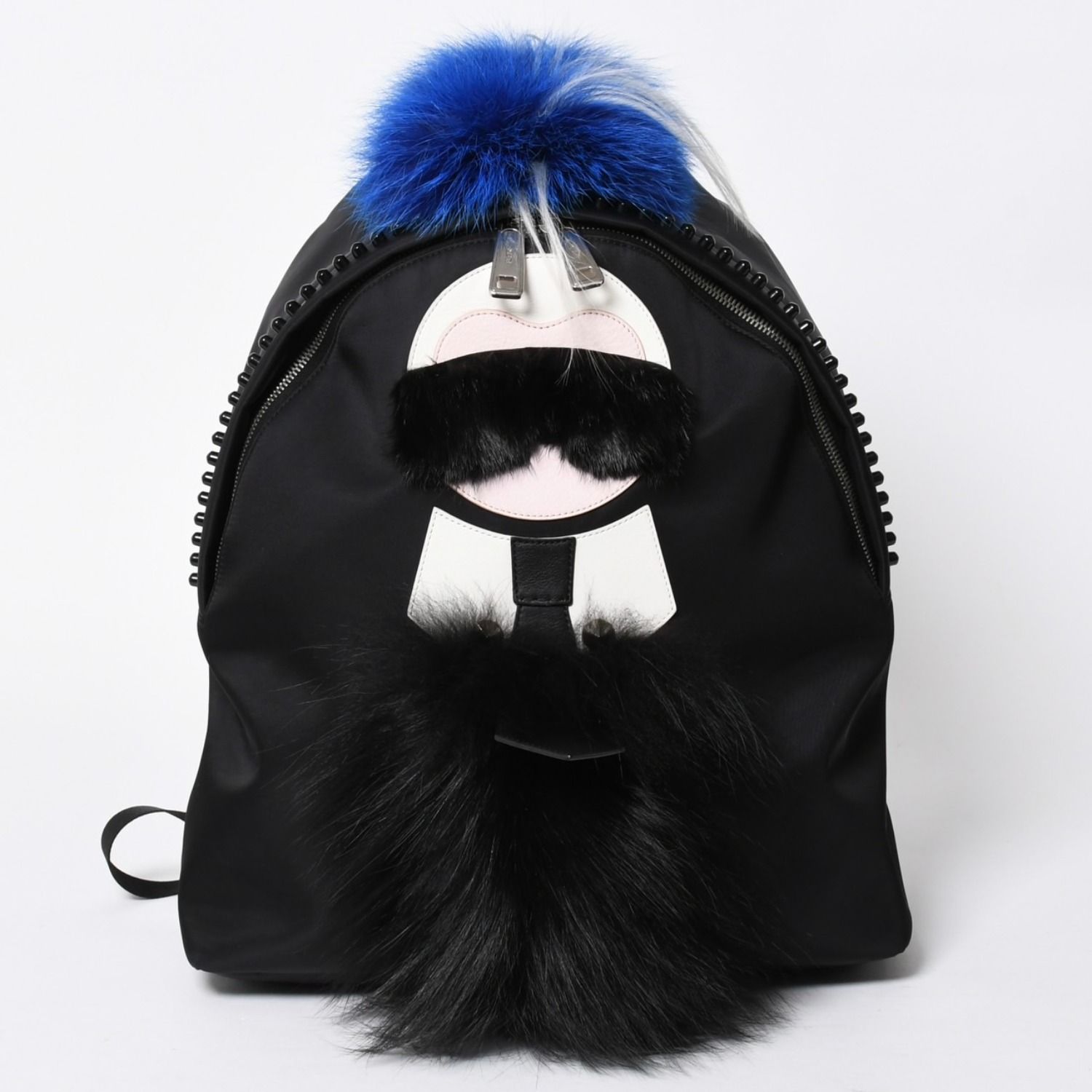 極美品 FENDI フェンディ カール・ラガーフェルド カーリト リュック バッグパック 7VZ016 ナイロン ブラック モンスター 中古 4a006985 52,800円