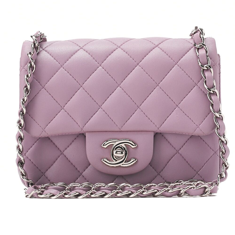 CHANEL シャネル 　チェーンショルダーバッグ 　ミニマトラッセ 　ラムスキン　 パープル　シルバー金具 　レディース【中古】【送料無料】