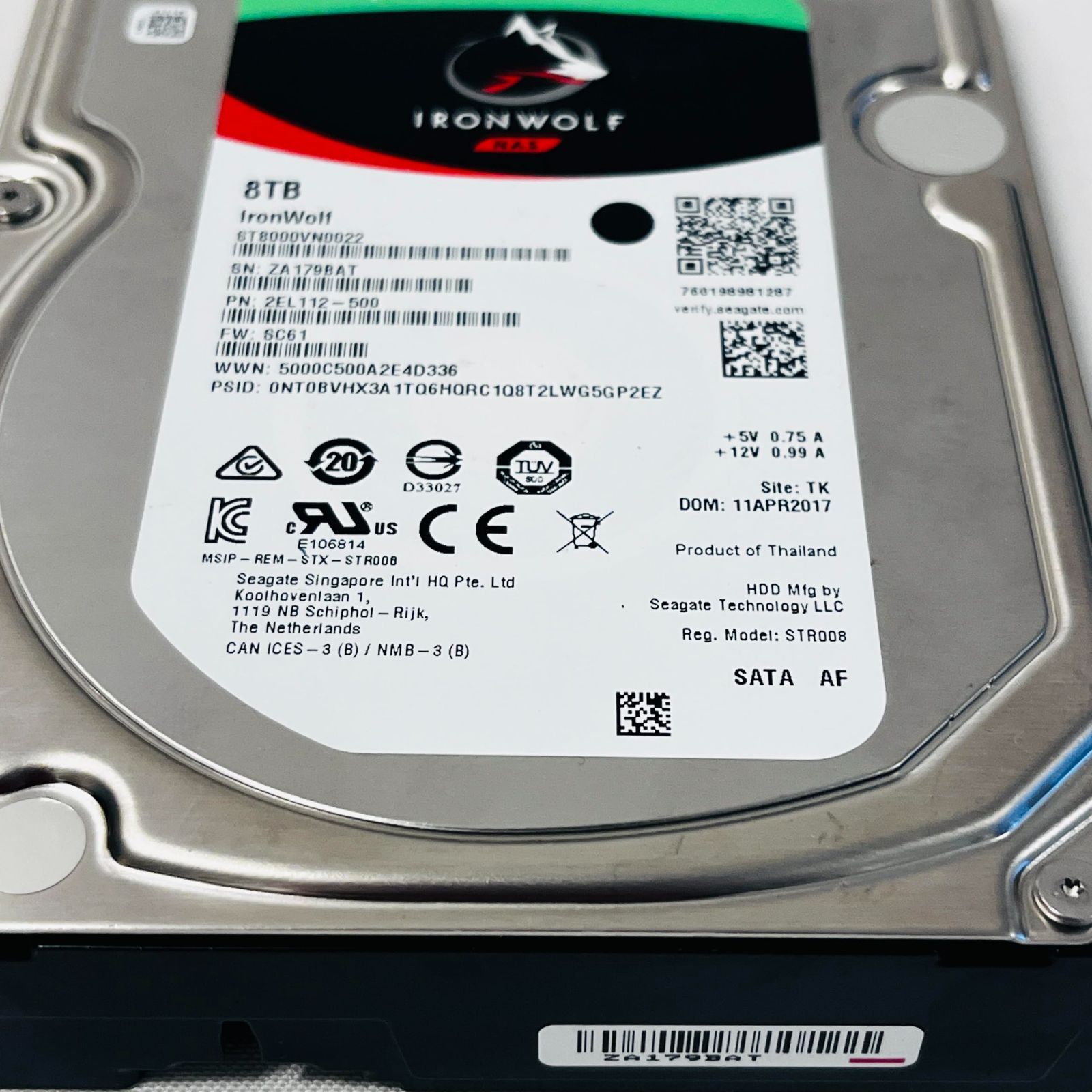 Seagate IronWolf 内蔵HDD 8TB NAS用 ST8000VN002 No3573