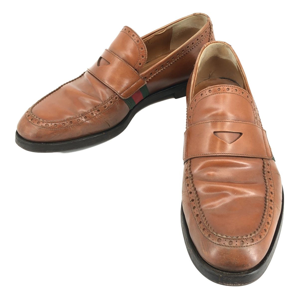 GUCCI / グッチ | Bee 刺しゅう シェリーライン ローファー | 10 | ブラウン | メンズ 7,224円