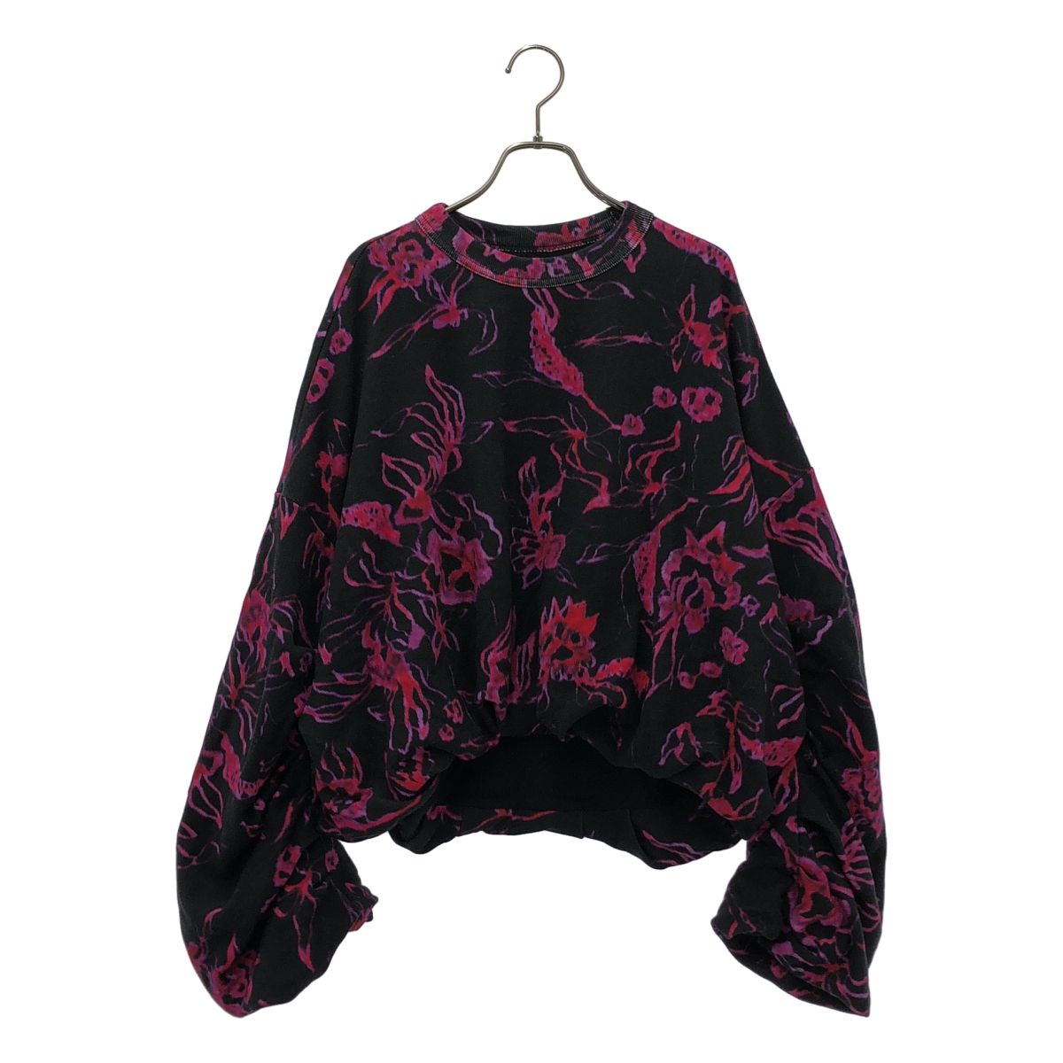 DRIES VAN NOTEN / ドリスヴァンノッテン | Hannet フラワー プリント スウェット | XS | ブラック/パープル | レディース
