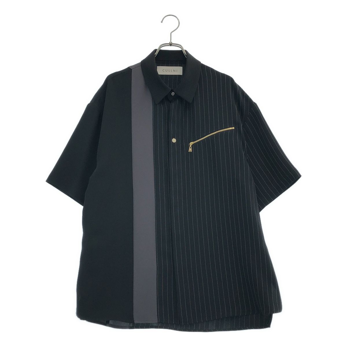 【美品】 CULLNI / クルニ | 2025SS | Double Satin Bi Color Short Sleeve Shirt シャツ_半袖 | 1 | ブラック | メンズ