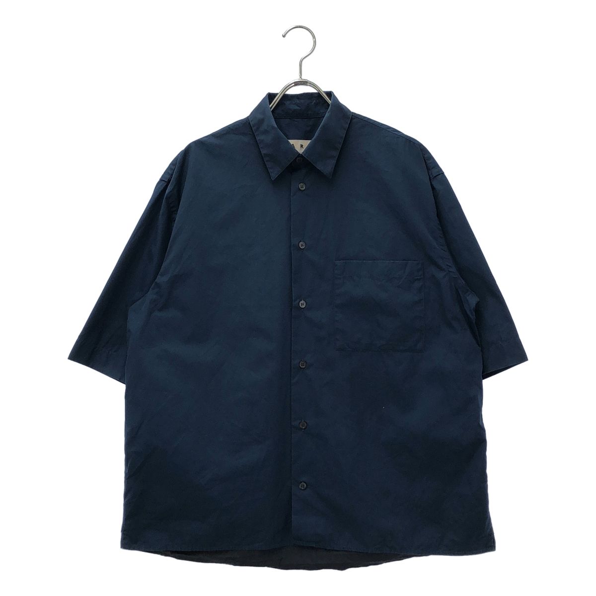 MARNI / マルニ | コットン 切替 オーバーサイズ シャツ | 46 | ネイビー/ブラック | メンズ 9,878円