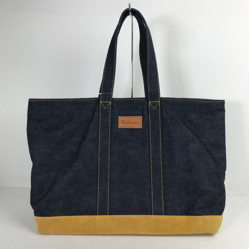 【中古品】 CUSHMAN クッシュマン REVERSIBLE TOTE BAG デニム チェックリバーシブル トートバッグ カバン バッグ 【188-260903-mh-04-fuzh】